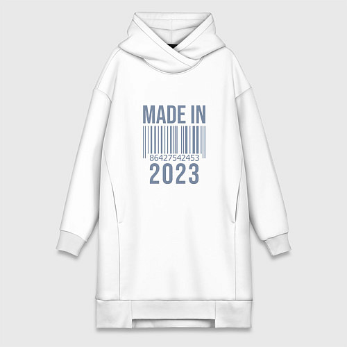 Женская толстовка-платье Made in 2023 / Белый – фото 1
