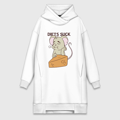 Женская толстовка-платье Диеты отстой / Белый – фото 1