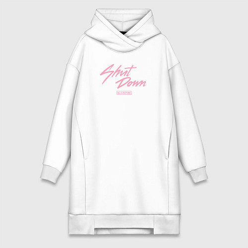Женская толстовка-платье Blackpink shut down kpop / Белый – фото 1