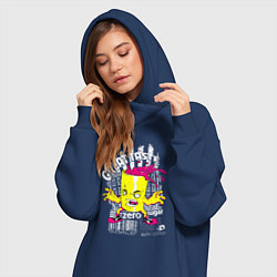 Женское худи-платье Стакан с напитком, цвет: тёмно-синий — фото 2