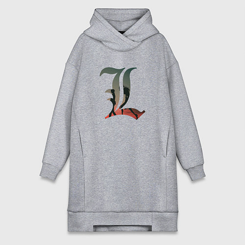 Женская толстовка-платье Тетрадь смерти Рюк и Лайт Ягами / Меланж – фото 1