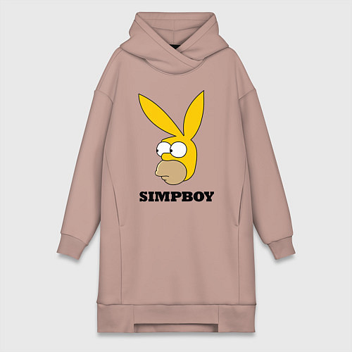 Женская толстовка-платье Simpboy - rabbit Homer / Пыльно-розовый – фото 1