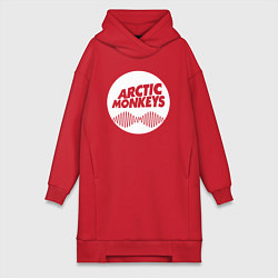 Женское худи-платье Arctic Monkeys rock, цвет: красный