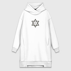 Женское худи-платье Ханука, Звезда Давида, Happy Hanukkah, цвет: белый