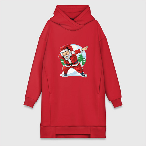 Женская толстовка-платье Dabbing Santa day / Красный – фото 1
