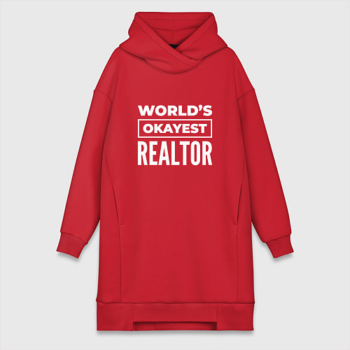 Женская толстовка-платье Worlds okayest realtor / Красный – фото 1