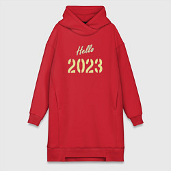 Женское худи-платье Hello 2023, цвет: красный