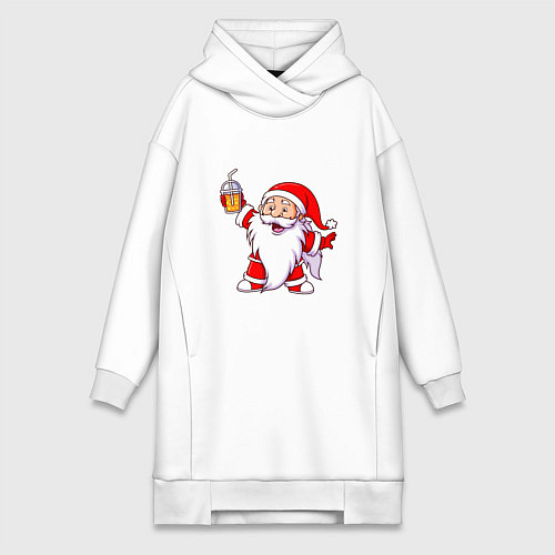 Женская толстовка-платье Санта весельчак / Белый – фото 1