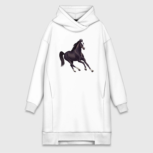 Женская толстовка-платье Марварская лошадь / Белый – фото 1