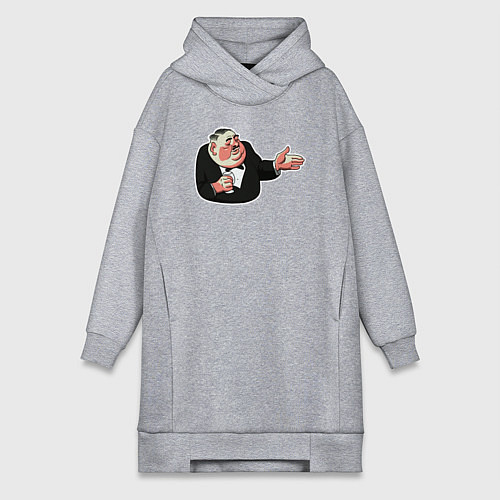 Женская толстовка-платье Буржуй котлеты съел мем / Меланж – фото 1