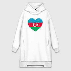 Женское худи-платье Сердце Азербайджана, цвет: белый