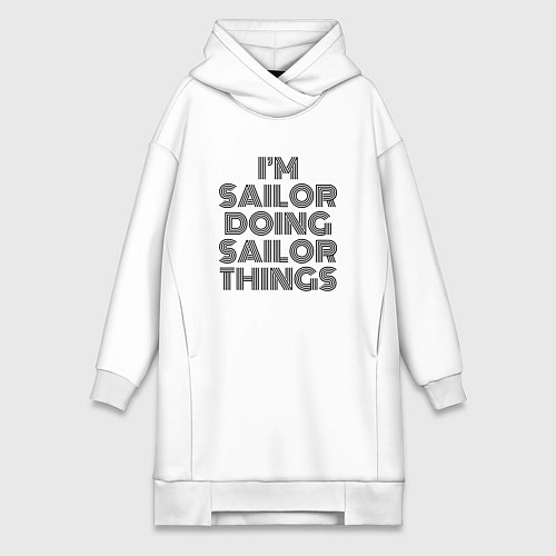 Женская толстовка-платье Im doing sailor things / Белый – фото 1