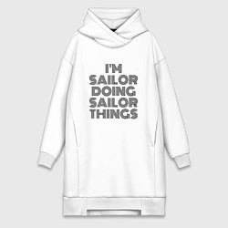Женское худи-платье Im doing sailor things, цвет: белый