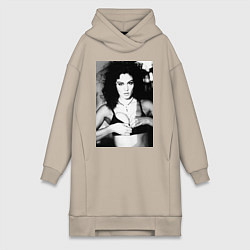 Женское худи-платье Дерзкая Моника Беллуччи - Monica Bellucci, цвет: миндальный