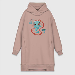 Женское худи-платье Джуди Киберпанк 2077, цвет: пыльно-розовый