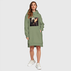 Женское худи-платье Хранитель замка, цвет: авокадо — фото 2