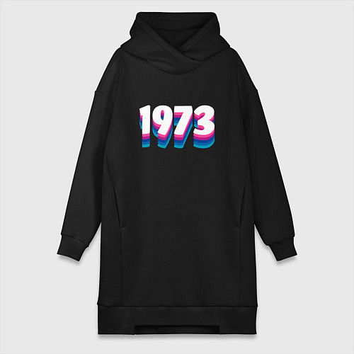 Женская толстовка-платье Made in 1973 vintage art / Черный – фото 1