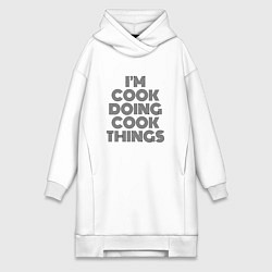 Женское худи-платье Im doing cook things, цвет: белый