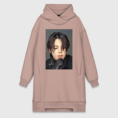 Женская толстовка-платье Handsome Jimin / Пыльно-розовый – фото 1