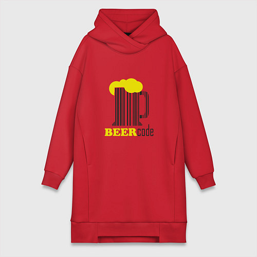 Женская толстовка-платье Пивной код / Красный – фото 1