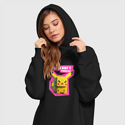 Женское худи-платье Minecraft - Pikachu, цвет: черный — фото 2