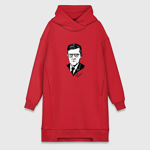 Женская толстовка-платье Композитор Дмитрий Шостакович / Красный – фото 1
