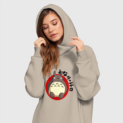 Женское худи-платье Japan Totoro, цвет: миндальный — фото 2