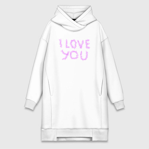 Женская толстовка-платье I love you art / Белый – фото 1