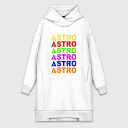 Женское худи-платье Astro color logo, цвет: белый