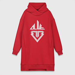 Женское худи-платье Big bang white logo, цвет: красный
