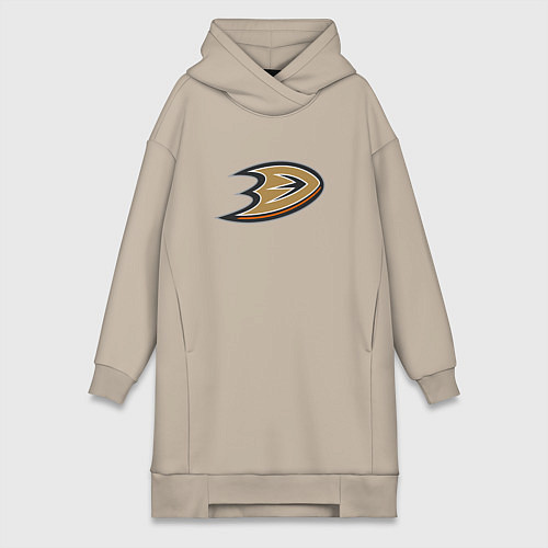Женская толстовка-платье Анахайм Дакс логотип / Миндальный – фото 1