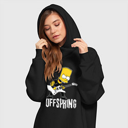 Женское худи-платье Offspring Барт Симпсон рокер, цвет: черный — фото 2