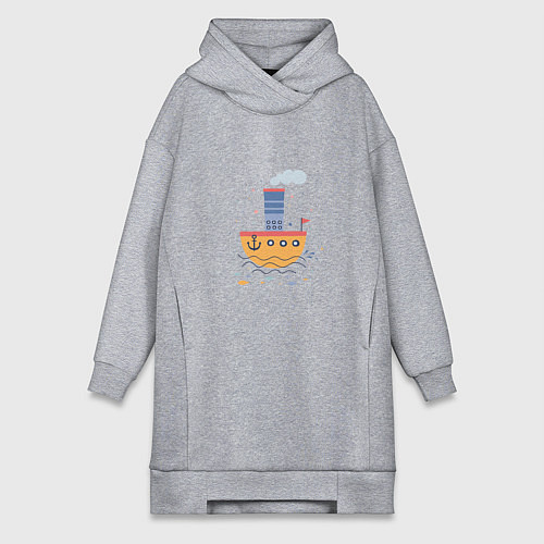 Женская толстовка-платье Пароход / Меланж – фото 1
