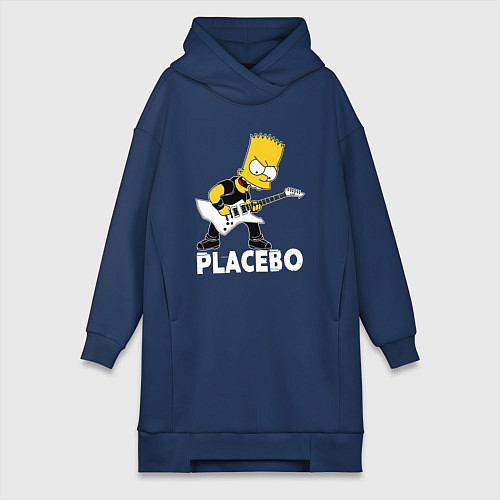 Женская толстовка-платье Placebo Барт Симпсон рокер / Тёмно-синий – фото 1