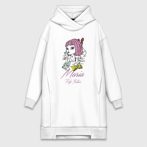 Женская толстовка-платье Maria - pulp fiction / Белый – фото 1