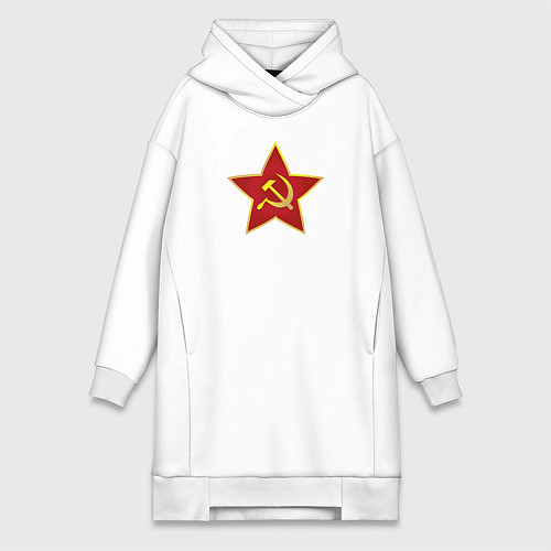 Женская толстовка-платье СССР звезда / Белый – фото 1