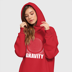 Женское худи-платье Gravity надпись и шар, цвет: красный — фото 2