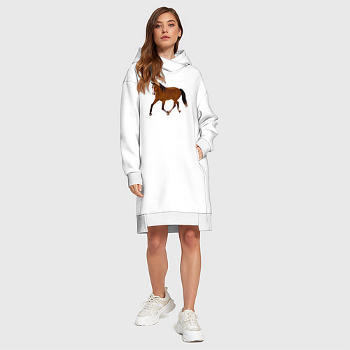 Женская толстовка-платье Голландская теплокровная / Белый – фото 4