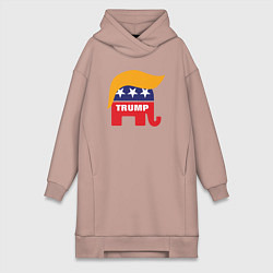 Женское худи-платье Trump elephant, цвет: пыльно-розовый