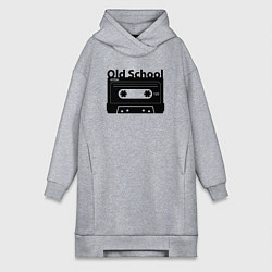 Женское худи-платье Old school music, цвет: меланж