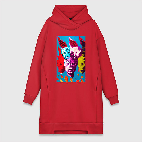 Женская толстовка-платье Энди Уорхол - поп-арт / Красный – фото 1