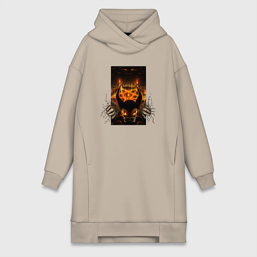 Женская толстовка-платье Бенди вылезает / Миндальный – фото 1