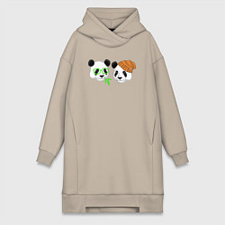 Женская толстовка-платье Мишки панды