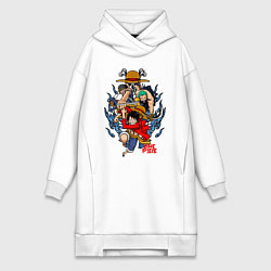 Женское худи-платье One Piece run, цвет: белый