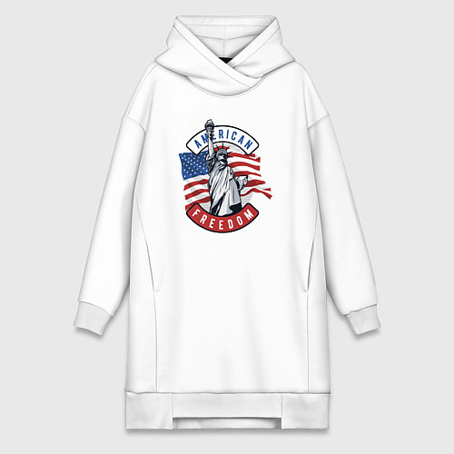 Женская толстовка-платье American freedom / Белый – фото 1