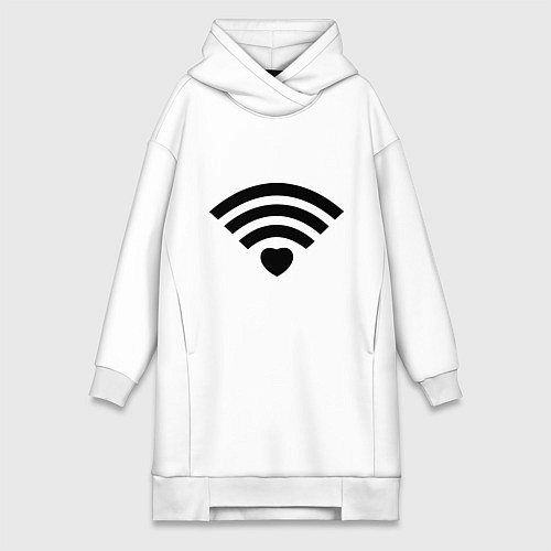 Женская толстовка-платье Wi-Fi Love / Белый – фото 1