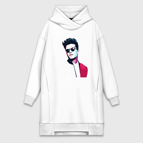 Женская толстовка-платье Бруно Марс / Белый – фото 1
