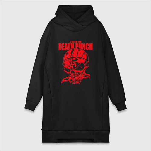 Женская толстовка-платье Five Finger Death Punch череп / Черный – фото 1