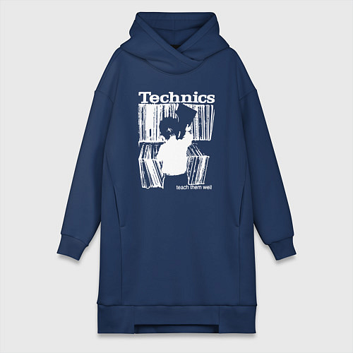 Женская толстовка-платье Tichnics music / Тёмно-синий – фото 1