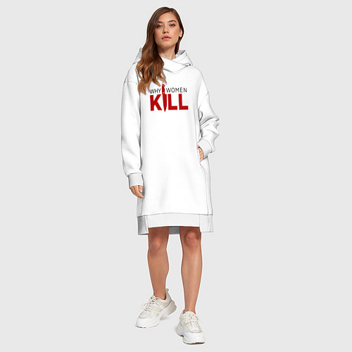 Женская толстовка-платье Why Women Kill logo / Белый – фото 4